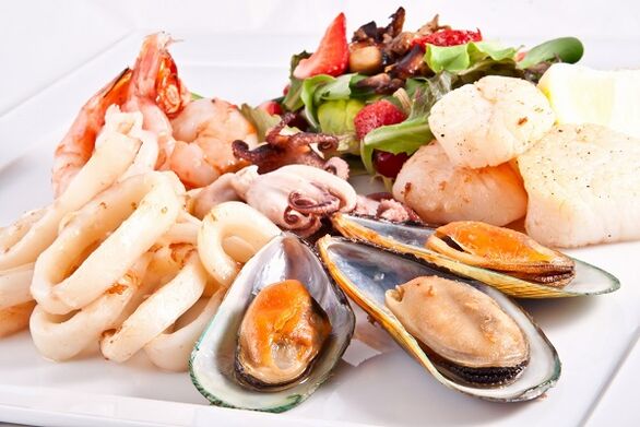 frutti di mare per aumentare la potenza