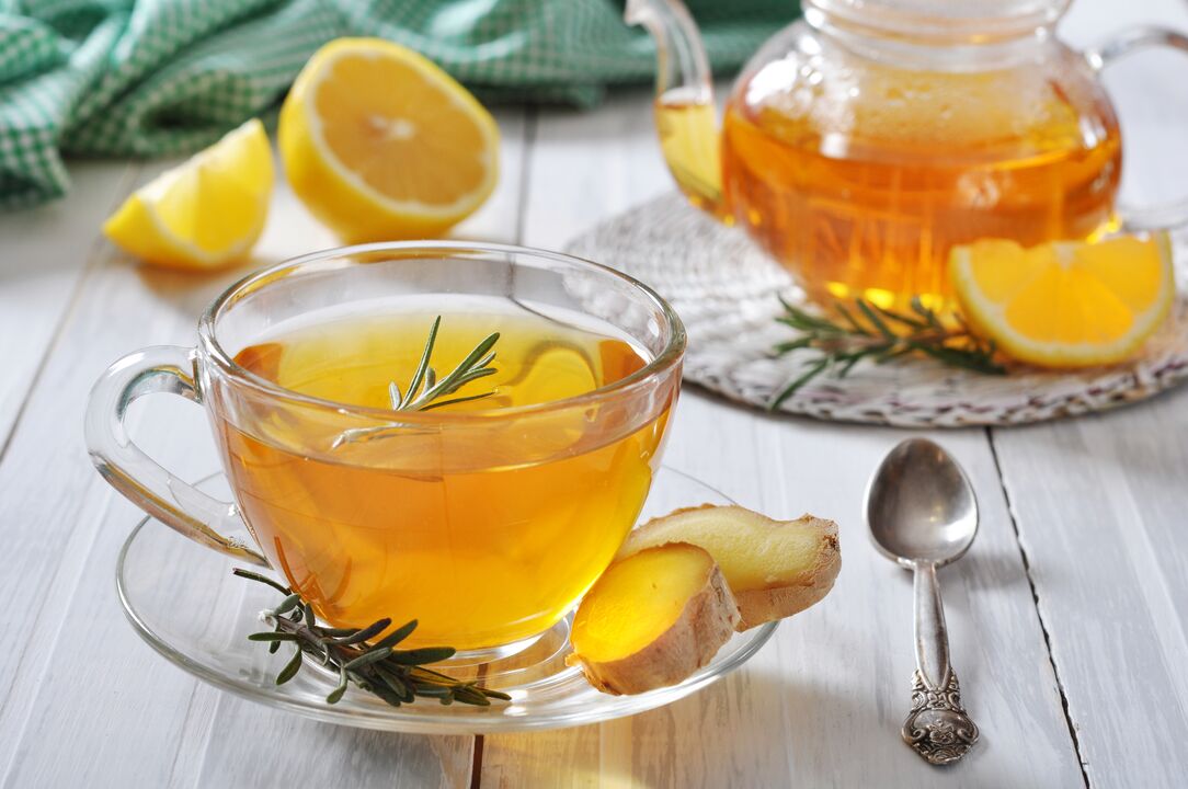 tè con zenzero e limone per stimolare la potenza